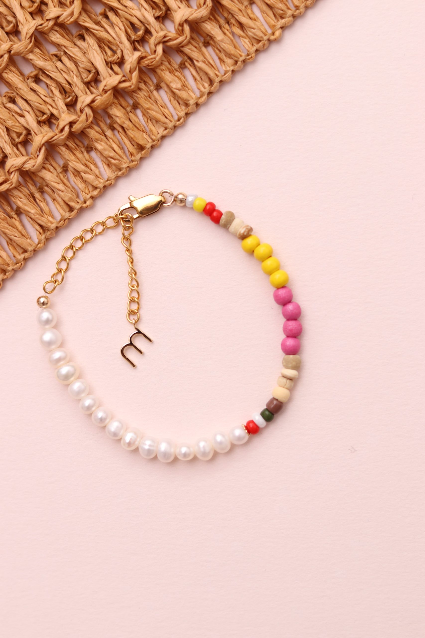 Bracelet fantaisie pour femme en perles Miyuki turquoise et blanc
