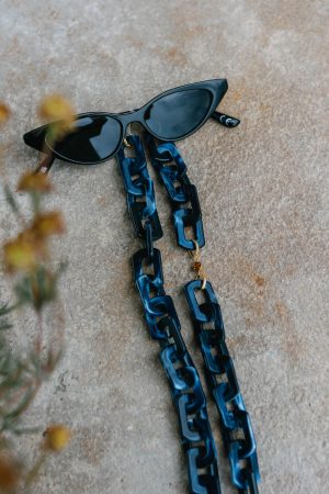 Chaîne De Lunettes De Soleil Femme - Longueur 75 Cm, Alliage Et Acrylique, Boucles Réglables - Accessoire Déco Et Pratique