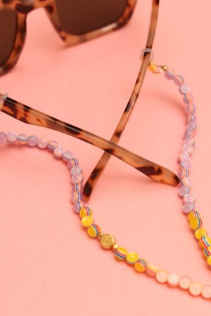 Chaines lunettes en perle pastel