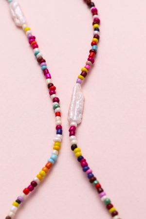 Chaine de lunettes en perles multicolores