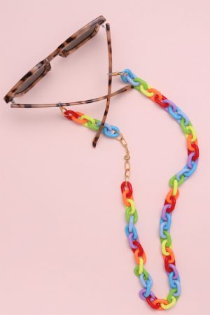 Chaine de lunettes à gros maillons multicolores